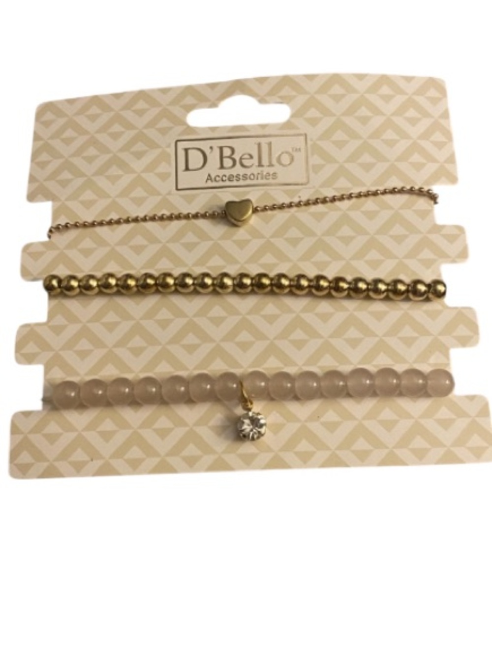 D'Bello Gold and Cream Bracelet Set